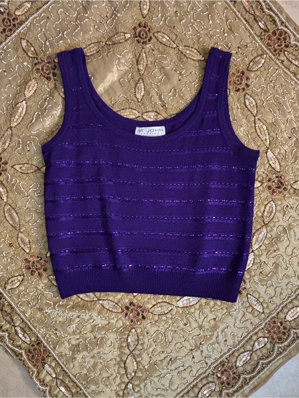 St. John Vibrant Purple Knit Tank